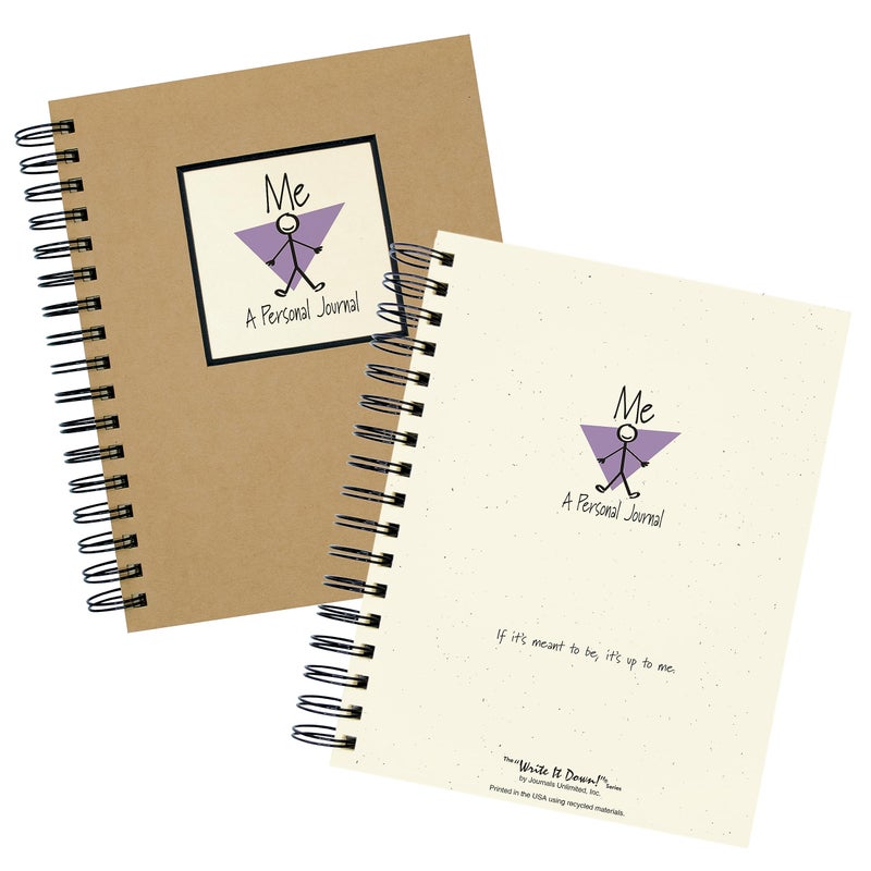 Write it Down series by Journals Unlimited, Guided Journal, Me, A Personal Journal, Full-size 7.5"x 9", Kraft Hard Cover, Made in USA - Image 3